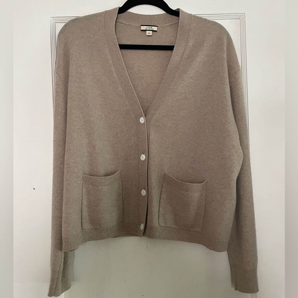 Great condition 100% cashmere beige J. Crew cardigan